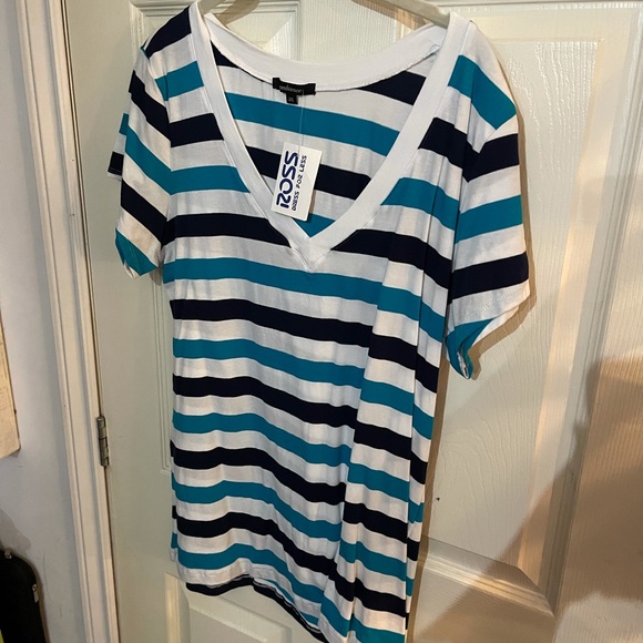 NWT - Blue & White Striped Shirt - Plus - Picture 3 of 10